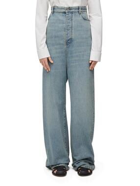 LOEWE Bustier High-Rise Wide Leg Jeans Light Wash